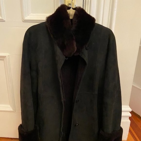 Maximilian Fur - Brown Shearling Coat - Picture 1 of 5